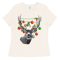Bone Mule deer with Ladies Tee - LillyAllenDesigns