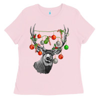 Bubblegum Pink Mule deer with Ladies Tee - LillyAllenDesigns