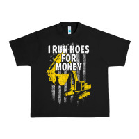 Black heavy equipment operator i run hoes for money usa flag t shirt Urban Heavy Tee - StudioElite