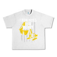 Lunar Rock heavy equipment operator i run hoes for money usa flag t shirt Urban Heavy Tee - StudioElite