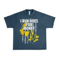 Midnight Navy heavy equipment operator i run hoes for money usa flag t shirt Urban Heavy Tee - StudioElite