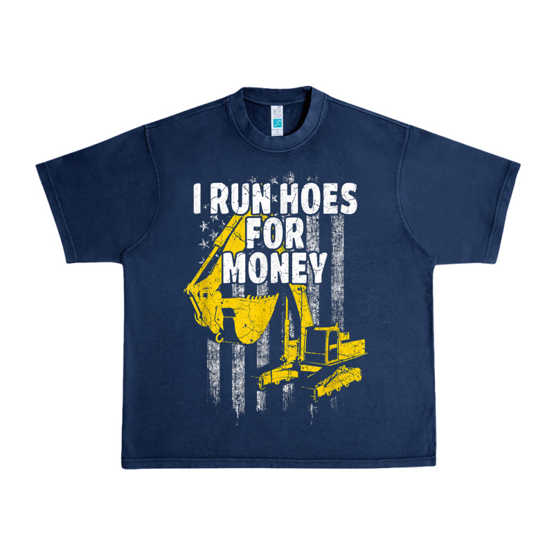 Heavy Equipment Operator I Run Hoes For Money Usa Flag T Shirt Urban Heavy Tee by StudioElite | Teevron