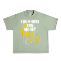 Oil Green heavy equipment operator i run hoes for money usa flag t shirt Urban Heavy Tee - StudioElite