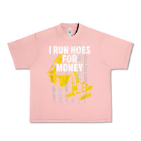 Salmon heavy equipment operator i run hoes for money usa flag t shirt Urban Heavy Tee - StudioElite