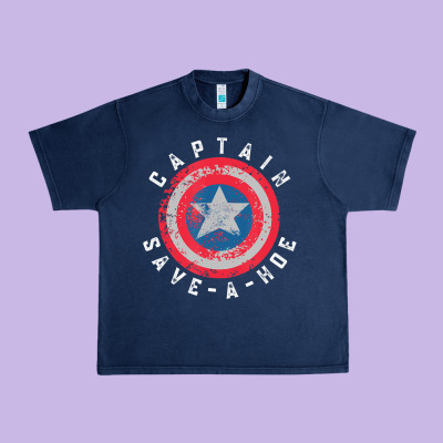 Captain Save-a-hoe Vintage Funny Retro Urban Heavy Tee Designed By Studioelite
