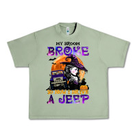 Oil Green my broom broke so now i drive a j.e.e.p witch halloween t shirt Urban Heavy Tee - StudioElite
