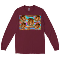 Burgundy lion Long Sleeve Tee - Artiststas