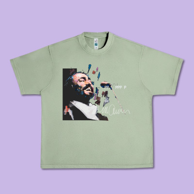 Original Portrait Of Luciano Pavarotti Urban Heavy Tee Designed By Studioelite