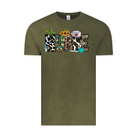 Vintage Olive nurse leopard and cowhide Vintage Tee - CowhideDigitalArt