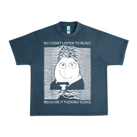 Midnight Navy no i don't listen to music because it fuckking suckks t shirt Urban Heavy Tee - StudioElite