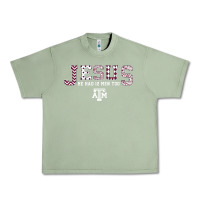 Oil Green Texas A&m Aggies Jesus - Had 12 Men - Patterned Urban Heavy Tee - PixelFlow