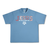 Pebble Blue Texas A&m Aggies Jesus - Had 12 Men - Patterned Urban Heavy Tee - PixelFlow