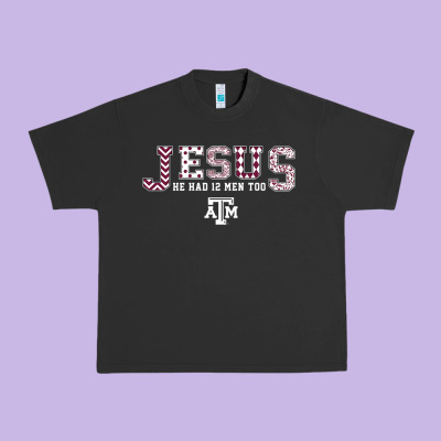 Texas A&m Aggies Jesus - Had 12 Men - Patterned Urban Heavy Tee Designed By Pixelflow