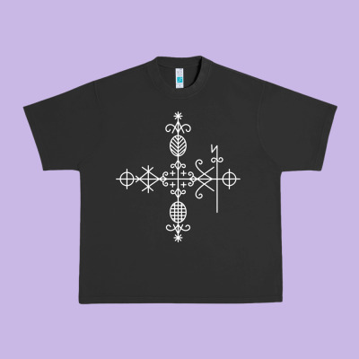 Haitian Veve  Voodoo Symbol T Shirt Urban Heavy Tee Designed By Pixelflow