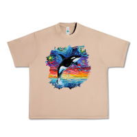 Burro Orca Killer Whale Starry Night Impressionist Dog Art By Aja Urban Heavy Tee - PixelFlow