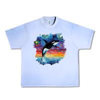 Grape Ice Orca Killer Whale Starry Night Impressionist Dog Art By Aja Urban Heavy Tee - PixelFlow
