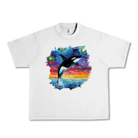 Lunar Rock Orca Killer Whale Starry Night Impressionist Dog Art By Aja Urban Heavy Tee - PixelFlow
