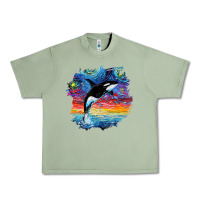 Orca Killer Whale Starry Night Impressionist Dog Art By Aja Urban Heavy Tee | Teevron