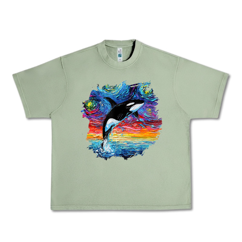 Orca Killer Whale Starry Night Impressionist Dog Art By Aja Urban Heavy Tee by PixelFlow | Teevron