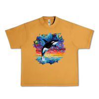 Peanut Butter Orca Killer Whale Starry Night Impressionist Dog Art By Aja Urban Heavy Tee - PixelFlow