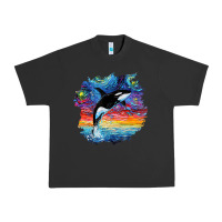 Pigment Black Orca Killer Whale Starry Night Impressionist Dog Art By Aja Urban Heavy Tee - PixelFlow