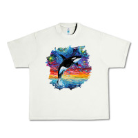 Pistachio Orca Killer Whale Starry Night Impressionist Dog Art By Aja Urban Heavy Tee - PixelFlow