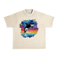 Sandshell Orca Killer Whale Starry Night Impressionist Dog Art By Aja Urban Heavy Tee - PixelFlow