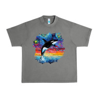 Tornado Orca Killer Whale Starry Night Impressionist Dog Art By Aja Urban Heavy Tee - PixelFlow