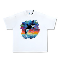 White Orca Killer Whale Starry Night Impressionist Dog Art By Aja Urban Heavy Tee - PixelFlow