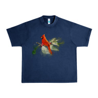 Wild Red Cardinal Bird Long Sleeve Urban Heavy Tee | Teevron