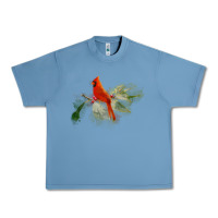 Pebble Blue wild red cardinal bird long sleeve Urban Heavy Tee - PixelFlow
