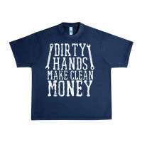 Navy dirty hands make clean money t shirt wrench mechanic gift Urban Heavy Tee - PixelFlow