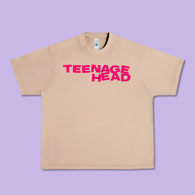 Teenage Head Print (pink) Plain Urban Heavy Tee Designed By Pixelflow