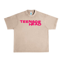 French Oak Teenage Head Print (Pink) Plain Urban Heavy Tee - PixelFlow