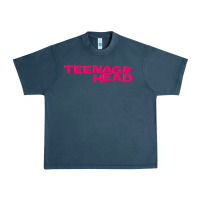 Midnight Navy Teenage Head Print (Pink) Plain Urban Heavy Tee - PixelFlow