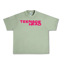Oil Green Teenage Head Print (Pink) Plain Urban Heavy Tee - PixelFlow