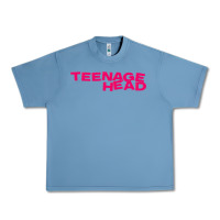 Pebble Blue Teenage Head Print (Pink) Plain Urban Heavy Tee - PixelFlow