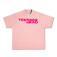 Salmon Teenage Head Print (Pink) Plain Urban Heavy Tee - PixelFlow