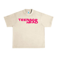 Sandshell Teenage Head Print (Pink) Plain Urban Heavy Tee - PixelFlow