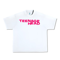 White Teenage Head Print (Pink) Plain Urban Heavy Tee - PixelFlow