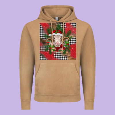Christmas Merino Vintage Hoodie Designed By Barkaloodesign