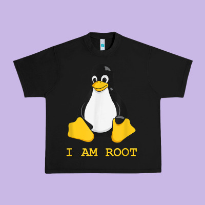 Linux Mascot Tux The Penguin I Am Root Tshirt Men Women Kids Urban Heavy Tee Designed By Pixelflow