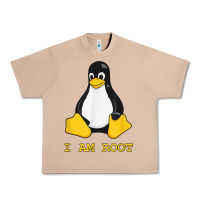 Burro Linux Mascot Tux the Penguin I Am Root TShirt Men Women Kids Urban Heavy Tee - PixelFlow