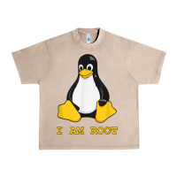 French Oak Linux Mascot Tux the Penguin I Am Root TShirt Men Women Kids Urban Heavy Tee - PixelFlow