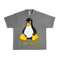 Tornado Linux Mascot Tux the Penguin I Am Root TShirt Men Women Kids Urban Heavy Tee - PixelFlow