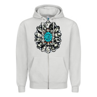 Dove Grey cowhide aztec gemstone Zipper Hoodie - RanaPortraitStore