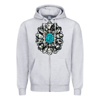 Heather Grey cowhide aztec gemstone Zipper Hoodie - RanaPortraitStore