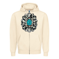 Cowhide Aztec Gemstone Zipper Hoodie | Teevron