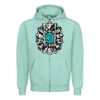 Seafoam cowhide aztec gemstone Zipper Hoodie - RanaPortraitStore