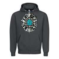 Smoke cowhide aztec gemstone Zipper Hoodie - RanaPortraitStore